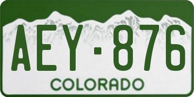 CO license plate AEY876