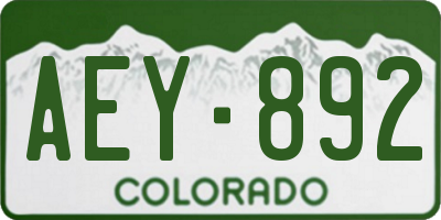 CO license plate AEY892