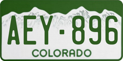 CO license plate AEY896