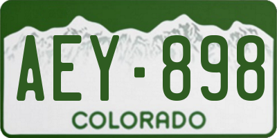 CO license plate AEY898