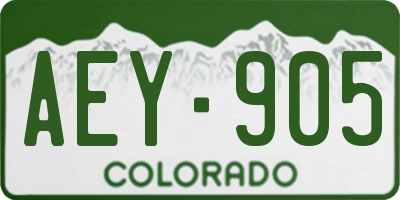 CO license plate AEY905