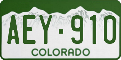 CO license plate AEY910