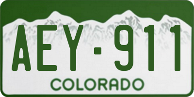 CO license plate AEY911