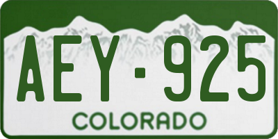 CO license plate AEY925