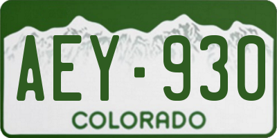 CO license plate AEY930
