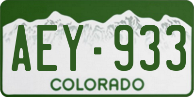 CO license plate AEY933