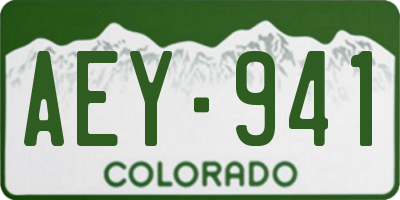 CO license plate AEY941