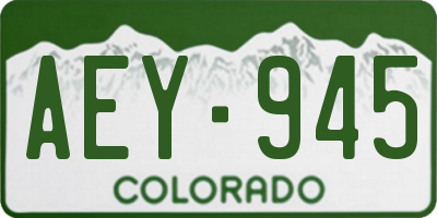 CO license plate AEY945