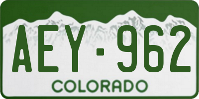 CO license plate AEY962