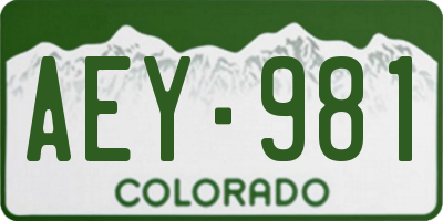 CO license plate AEY981