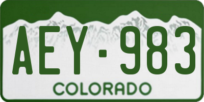 CO license plate AEY983