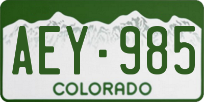 CO license plate AEY985