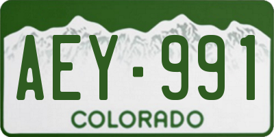 CO license plate AEY991
