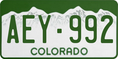 CO license plate AEY992