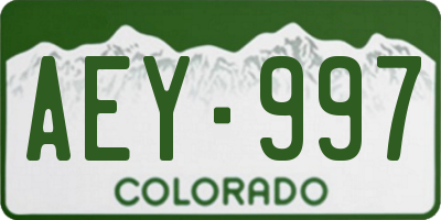 CO license plate AEY997
