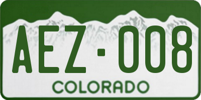 CO license plate AEZ008