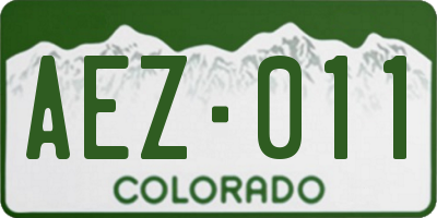 CO license plate AEZ011