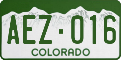 CO license plate AEZ016