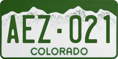 CO license plate AEZ021