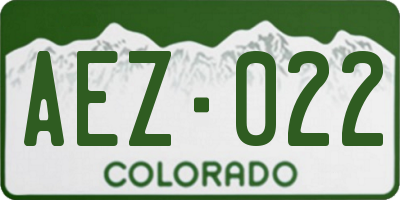 CO license plate AEZ022