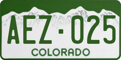 CO license plate AEZ025