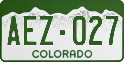 CO license plate AEZ027