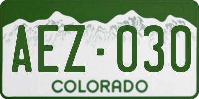 CO license plate AEZ030