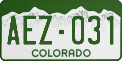 CO license plate AEZ031