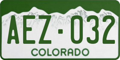 CO license plate AEZ032