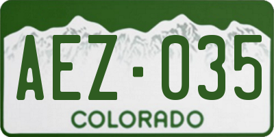 CO license plate AEZ035