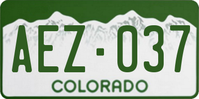 CO license plate AEZ037