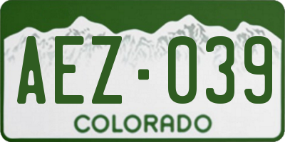CO license plate AEZ039