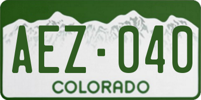 CO license plate AEZ040