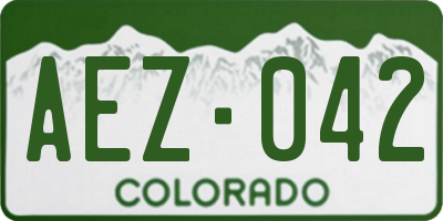 CO license plate AEZ042