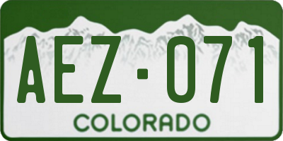 CO license plate AEZ071