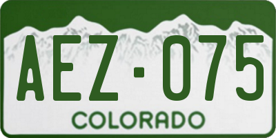 CO license plate AEZ075