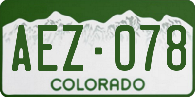 CO license plate AEZ078