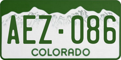 CO license plate AEZ086