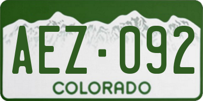 CO license plate AEZ092