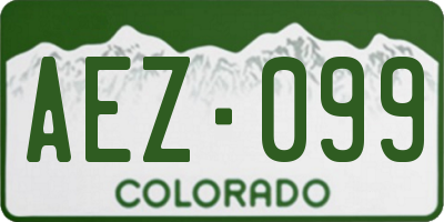 CO license plate AEZ099