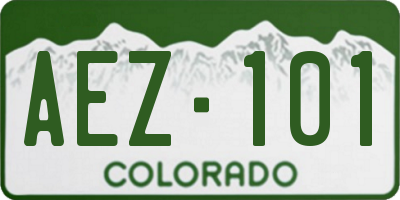 CO license plate AEZ101