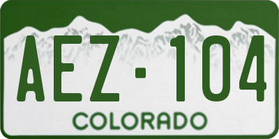 CO license plate AEZ104