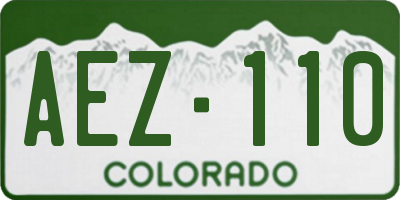 CO license plate AEZ110