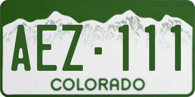CO license plate AEZ111
