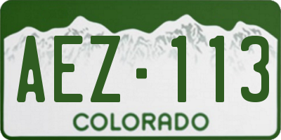CO license plate AEZ113