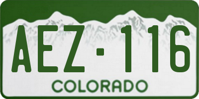 CO license plate AEZ116
