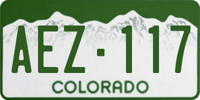 CO license plate AEZ117