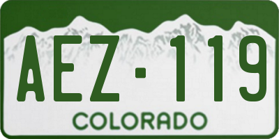 CO license plate AEZ119