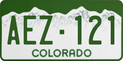 CO license plate AEZ121