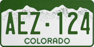 CO license plate AEZ124